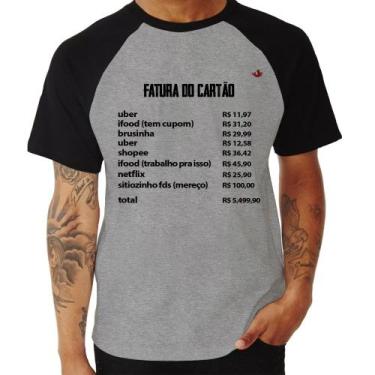 Imagem de Camiseta Raglan Fatura Do Cartão - Foca Na Moda