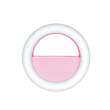 Imagem de Mini anel de luz para selfie com prendedor, luz led rgb, lâmpada de beleza, bateria recarregável embutida para smartphones, tablets, laptops