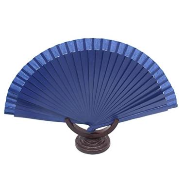 Imagem de Ventilador dobrável Cor sólida Ventiladores dobráveis dança festa de casamento leques de renda de seda de plástico ventilador de mão dobrável decoração de casa leque feito à mão presentes de ventilador feitos à mão acessórios decorativos feitos à mão (Cor: 6)