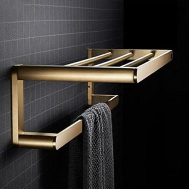 Imagem de Conjunto de acessórios de banheiro em bronze dourado escovado para toalha/Rack de papel/escova de banheiro/secador de cabelo Ganchos Coner prateleira Hardware de banho, toalheiro