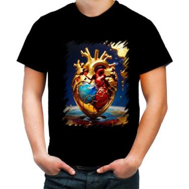 Imagem de Camiseta Colorida Coração De Ouro Líquido Gold Heart 5 - Kasubeck Stor