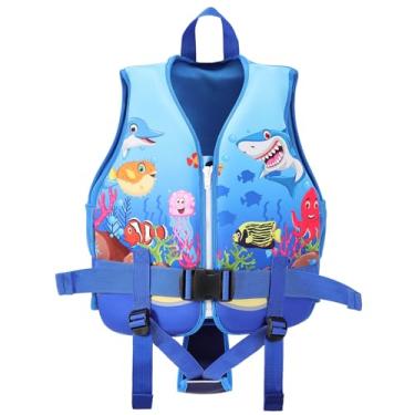 Imagem de Jurmickey Colete de natação infantil, colete de natação infantil para crianças, boias para crianças de 9 a 27 kg com alça de segurança ajustável, P-GG para meninos e meninas de 2 a 9 anos (mundo