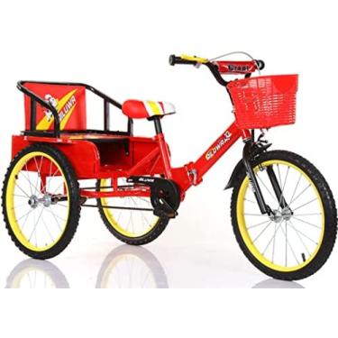 Imagem de Triciclo dobrável para crianças de 2 a 12 anos, bicicletas de 3 rodas ao ar livre de 14/16/18 polegadas com cesta e assento traseiro, para aniversário de uma criança, vermelho a, 14 polegada