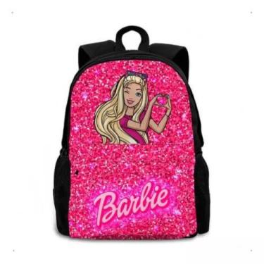 Imagem de Mochila Bolsa Escolar Barbie Personagem Reforçada Resistente Personalizada Ajustável Ideal para Volta às Aulas