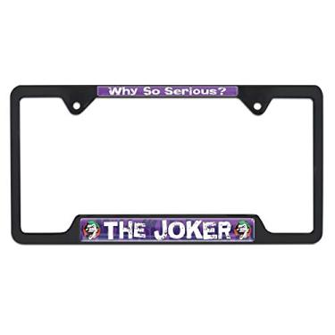 Imagem de Elektroplate Oficialmente licenciado - DC Comics O Coringa Preto Todo em Metal Canto Aberto Super-herói Suporte de Placa de Licença para Carros/SUVs/Caminhões Acessório Automotivo À Prova de Clima