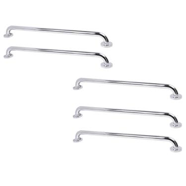Imagem de Alça De Apoio Barra Inox 80cm Kit 5 Unidades Idoso Cadeirante Acessibilidade Banheiro Box Escada Suporte Corrimao