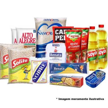 Imagem de Cesta Básica De Alimentos Com 15 Itens De Alta Qualidade - Nacional