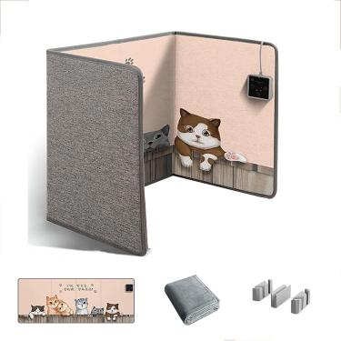 Imagem de Aquecedor elétrico portátil com termostato e temporizador Aquecedor de pés dobrável para escritório e casa Aquecedor de painel pessoal para pernas e pés Compacto e eficiente, A