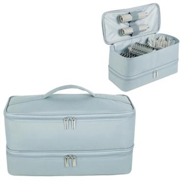 Imagem de GENCAM Estojo de transporte de camada dupla para Shark Flexstyle, estojo de viagem para Shark Flexstyle/FlexFusion, bolsa organizadora de armazenamento portátil para Shark Flexstyle/Dyson Airwrap