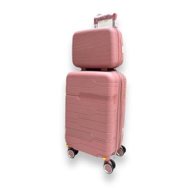 Imagem de KIT Mala de Bordo 10KG + Frasqueira Polipropileno Inquebrável Tóquio (Rose Tóquio)