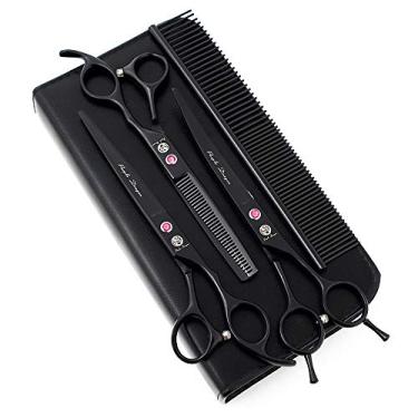 Imagem de Dragão Roxo 18 cm Decoração de Strass 3 peças Tesoura de cuidados para animais de estimação Cortes de cabelo para cães e tesouras finas