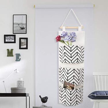 Imagem de Organizador sobre a Porta, Organizador de Armário Suspenso, Saco de Armazenamento de Linho de Algodão, Organizador de Armazenamento de Brinquedos de Porta de Parede,