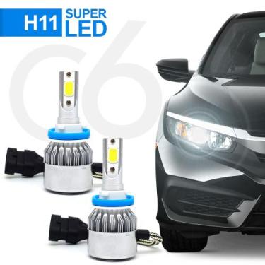 Imagem de Par Lâmpadas H11 Farol Baixo Honda Civic 2012 2013 2014 2015 Super Led