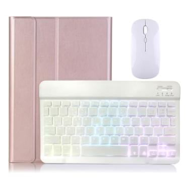 Imagem de Teclado Retroiluminado & Mouse E Capa Para iPad Pro12.9pol (Rosa ouro)