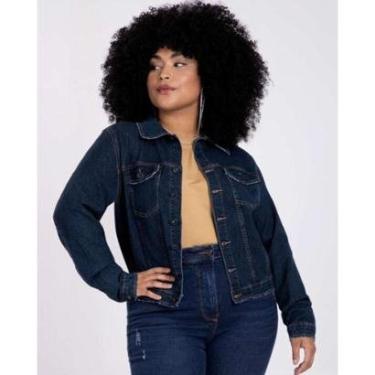 Imagem de JAQUETA JEANS COM ELASTANO CROPPED PLUS SIZE-Feminino