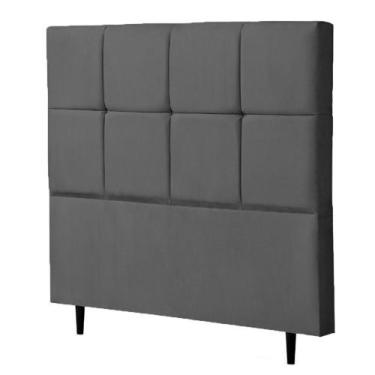 Imagem de Cabeceira Cama Box Super King 195cm Roma Suede Cinza - Belliv Decor