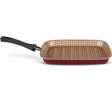 Imagem de Panela Grill Bistequeira Flora 1,1 Litros Antiaderente 7 Camadas Super