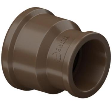 Imagem de Luva Soldável De Redução PVC Marrom Para Canos Tubos Água Fria 1.1/2x3