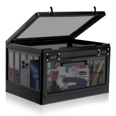 Imagem de GLOQESEN Caixa grande para remédios, recipiente com trava de itens pessoais para telefone/tablet, caixa de armazenamento com trava de geladeira para lanches/alimentos, bloqueio de primeiros socorros à