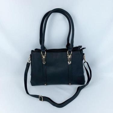 Imagem de Bolsa De Ombro Tote Tranversal Grande Com Alça de Mão - LF, Preto