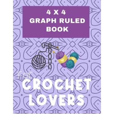 Imagem de Purple 4x4 Graph Ruled Book, 4 squares per inch graph paper, size 8.5" x 11", 151 pages