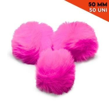 Imagem de Pompom - Pelúcia 50 Mm - 50 Unidades -Rosa Escuro - Nº: 312 - Nybc