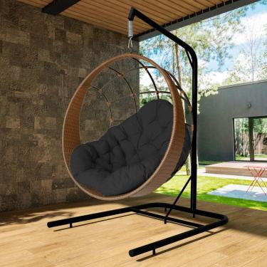 Imagem de Cadeira Balanço Ninho Suspenso com Suporte e Almofada Impermeável
