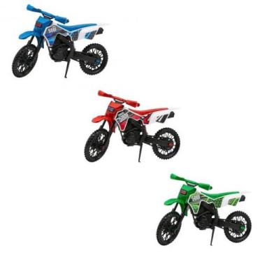Imagem de Kit 3 Moto Grande Mega Cross 37cm Brinquedo Super Realista - Toys