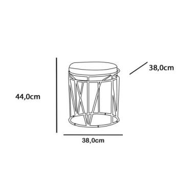 Imagem de Puff Decorativo Redondo Sol Base Bronze Suede Amarelo - KDACanto Móvei