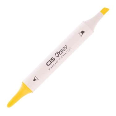 Imagem de Marcador Permanente CiS Flow Ponta Dupla - Cores Diversas, Amarelo
