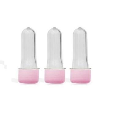 Imagem de Kit 10 Mini Tubete com tampa rosa 8cm Acrílico P/ Personalizar Festa -