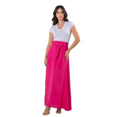 Imagem de Saia Longa Feminina Com Fenda Lateral Cos Alto Sexy - Cacharrel Store,