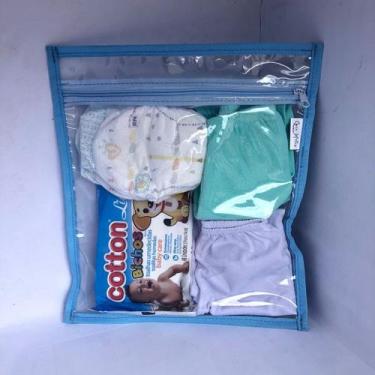 Imagem de Kit com 5 SACOS organizadores AZUL maternidade viagem - Gii Matos Make
