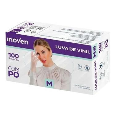 Imagem de Luva De Vinil Inoven M 100u Sem Pó, Luva Luva de plastico Luva versati