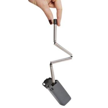 Imagem de Canudo Retrátil Dobrável Reutilizável Ecológico Com Escova - OEM, Cinz
