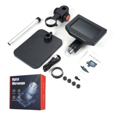 Imagem de Mulcort Câmera de microscópio digital de 11 cm, câmera de inspeção HD, 1080p, 1 x 1000 x, microscópios portáteis para reparo de eletrônicos PCB com 8 luzes LED