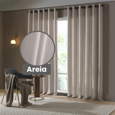 Imagem de Cortina Rustica Oxford 4,2 X 2,5 - Bella Janela Areia