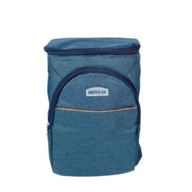Imagem de Mochila Térmica Cooler Capacidade 18 Litros Impermeável Portátil Piquenique Quente Frio Com Abridor De Garrafa azul