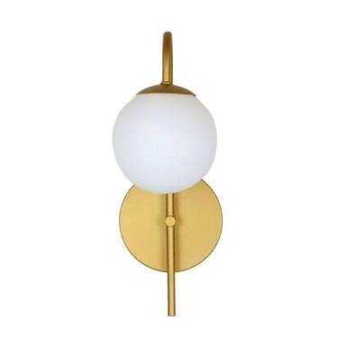 Imagem de Arandela Luminária Quarto Globo 12 cm Moderno - BF Decor, Dourado Fosc