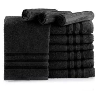 Imagem de Toalha de Rosto Preta Luxuosa Para Banheiros Modernos e Confortáveis E