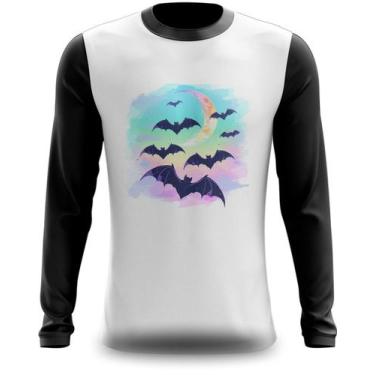 Imagem de Camiseta Manga Longa Morcegos Fofos Coloridos - FABRIQUETA, P