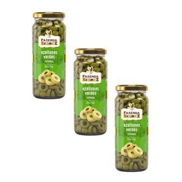 Imagem de Combo Azeitonas Verdes Fatiadas 320g/160g - Vd. Fazenda Sedrez - 3 uni