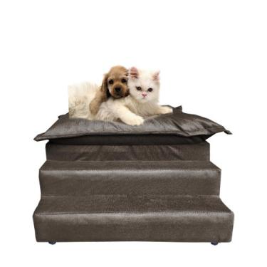 Imagem de Escada Sofá Cama Pets Cães Gatos Ossinho - Bl Decor , Marrom