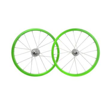 Imagem de Roda 16 aluminio viper montada (par) verde neon - VIPPER
