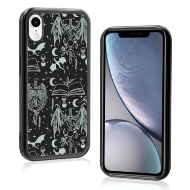 Imagem de Odhtst Aesthetic Bookish Fantasy Capa de telefone fina compatível com iPhone XR 6,1 polegadas, proteção TPU à prova de choque vintage Dragon Wyverns amantes de livros Sage Swords capa de telefone para