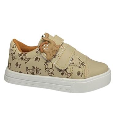 Imagem de Tênis Infantil Menino Dinossauro Marfim Confortável 20-34 (Marrom, BR, Criança de 9 a 12 anos, Numérico, M, 32)