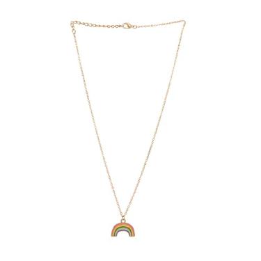 Imagem de Kala Jewels Colar feminino com pingente de unicórnio e arco-íris estilo coreano moderno, One Size, Metal, Sem Pedra Preciosa