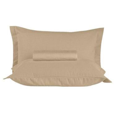 Imagem de Kit Colcha Queen 100% Algodão Piquet Gênova Teka 3 Peças, Fend