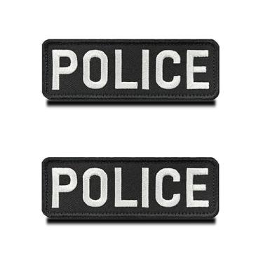 Imagem de Patch de polícia, pacote com 2 adesivos táticos de moral militar com gancho e laço para polícia de apoio à polícia - colete, jaqueta, transportador, arnês para cães de polícia