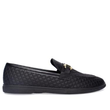 Imagem de Mocassim Moleca Textura Matelassê Preto, Preto, 35